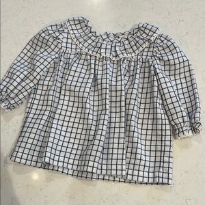 Shrimp & Grits Kids Black and White Checkered Dress.  Size 6M.